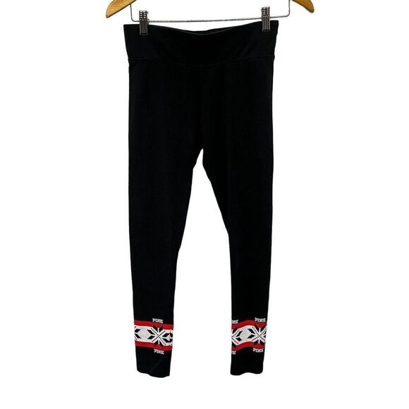 PINK Victoria's Secret Yoga Full Length Holiday Snowflake Leggings Tights - Picture 3 of 9